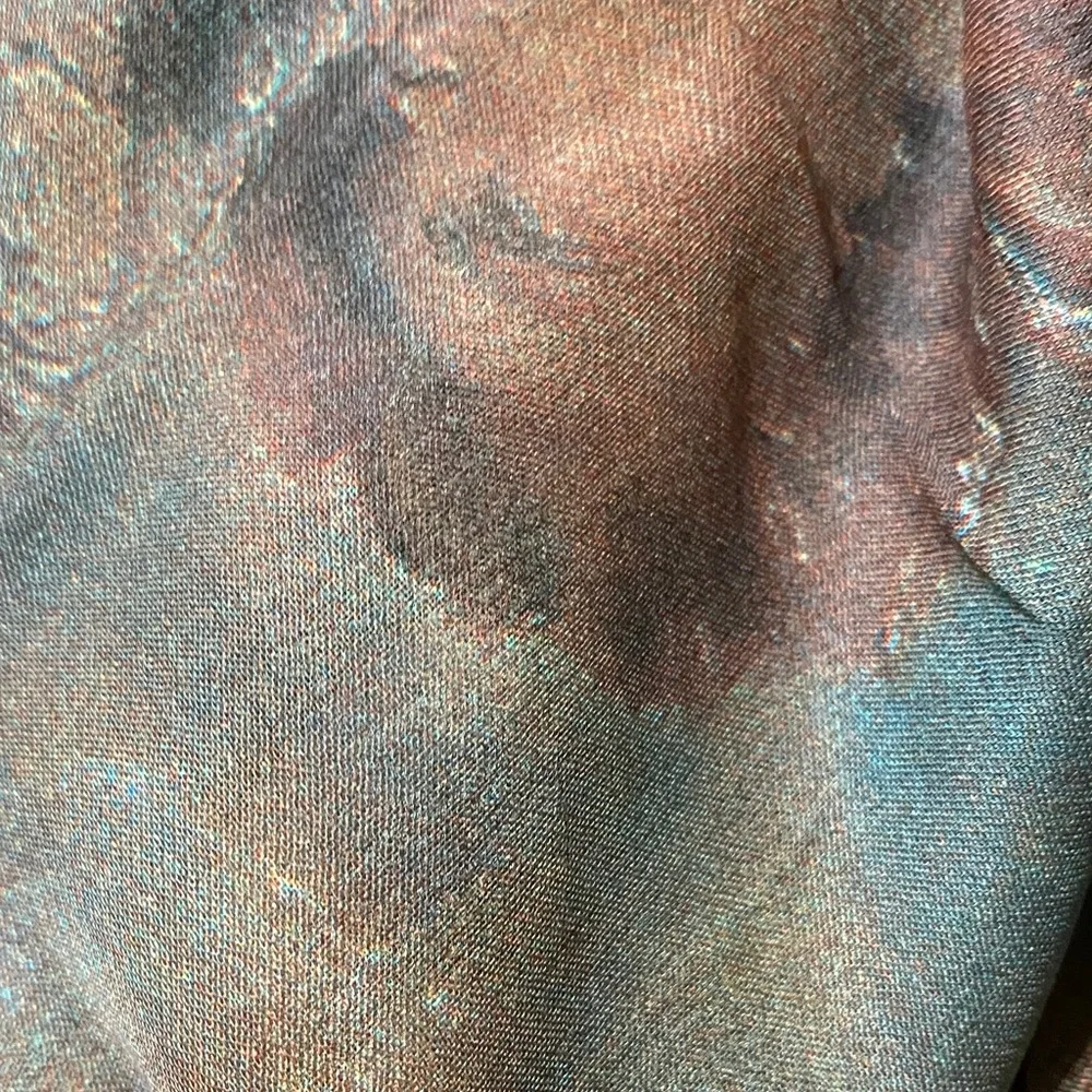 Betmar Vintage Artistic blue beige cherub sheer Scarf - Picture 4 of 16